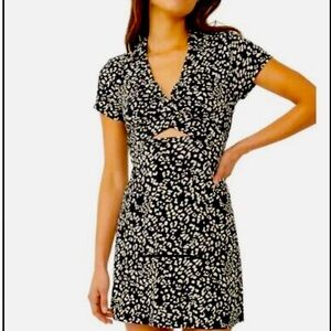 Free People animal print cutout minidress